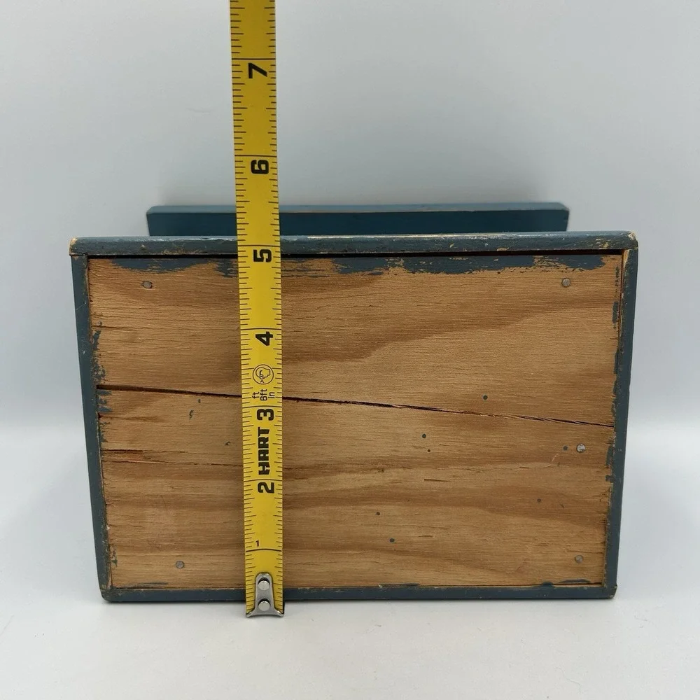 Vintage Wooden Recipe Hinged File Box Kitchen Farmhouse Cottagecore Pigs